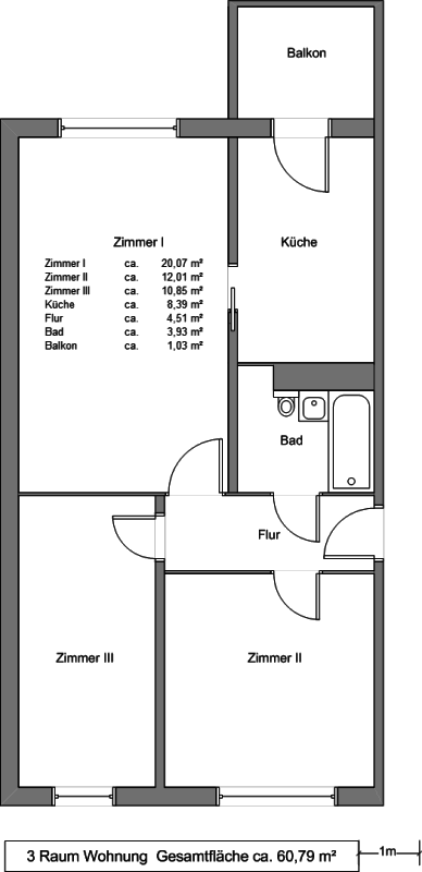 3 Raumwohnung in Knieper West! - Foto 2