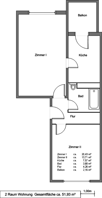 2 Raumwohnung in Grünhufe! - Foto 2